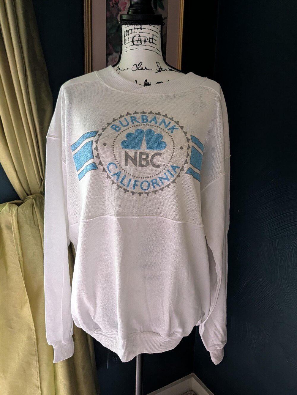 Unworn VTG 1980s NBC Burbank California Crewneck Sweatshirt Caribe White XL